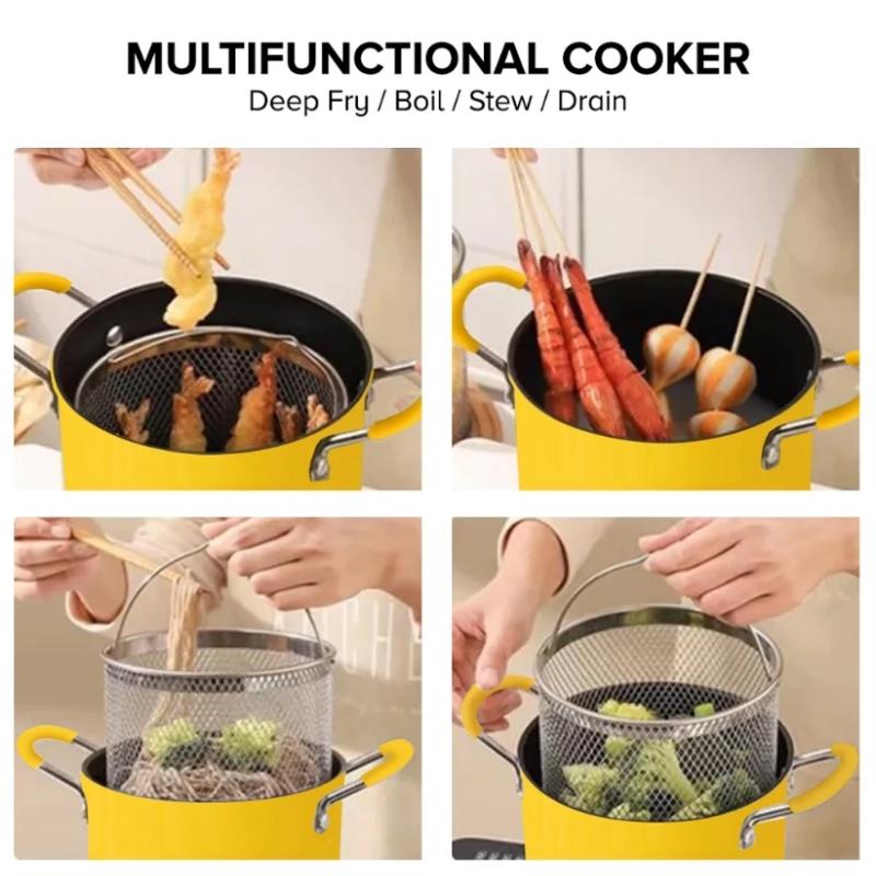 2/3L Deep Fryer Pot Stainless  - đánh giá và giá Kitchen Appliances In Japanese