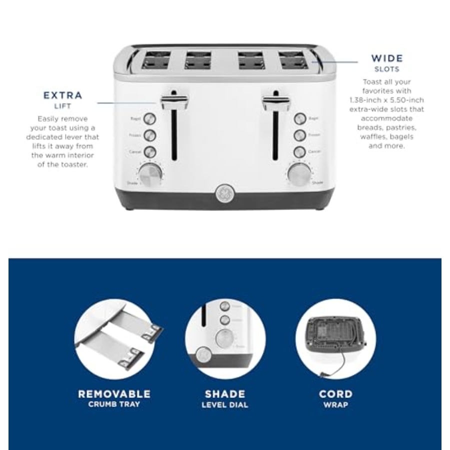 4 Slice Toaster with Extra Wid - đánh giá và giá Kitchen Appliances Countertop